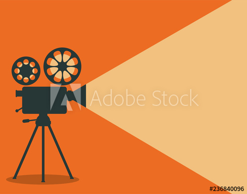 500x392 Retro Cinema Projector Vector Illustration