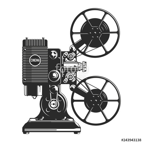 500x500 Vintage Film Projector Vector Illustration Stock Image