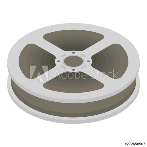 500x500 Film Reel Icon Isometric Of Film Reel Vector Icon For Web Design