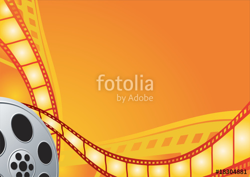 500x354 Film Reel On The Orange Background Stock Image And Royalty Free