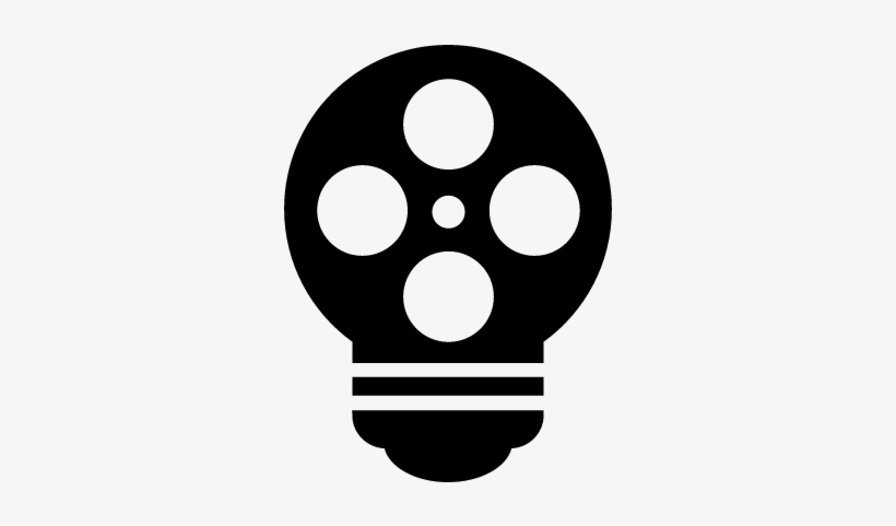 820x481 Lightbulb With Cinema Film Reel Vector