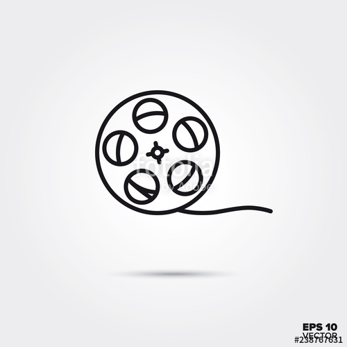 500x500 Film Reel Vector Line Icon Stock Image And Royalty Free Vector