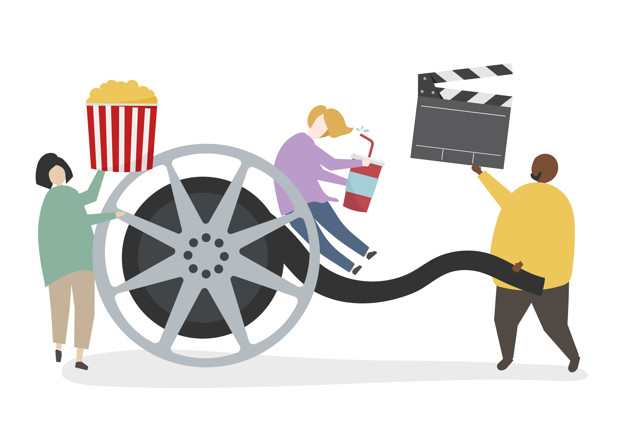 626x446 Illustration Of Character With Movie Reel Vector Free Download