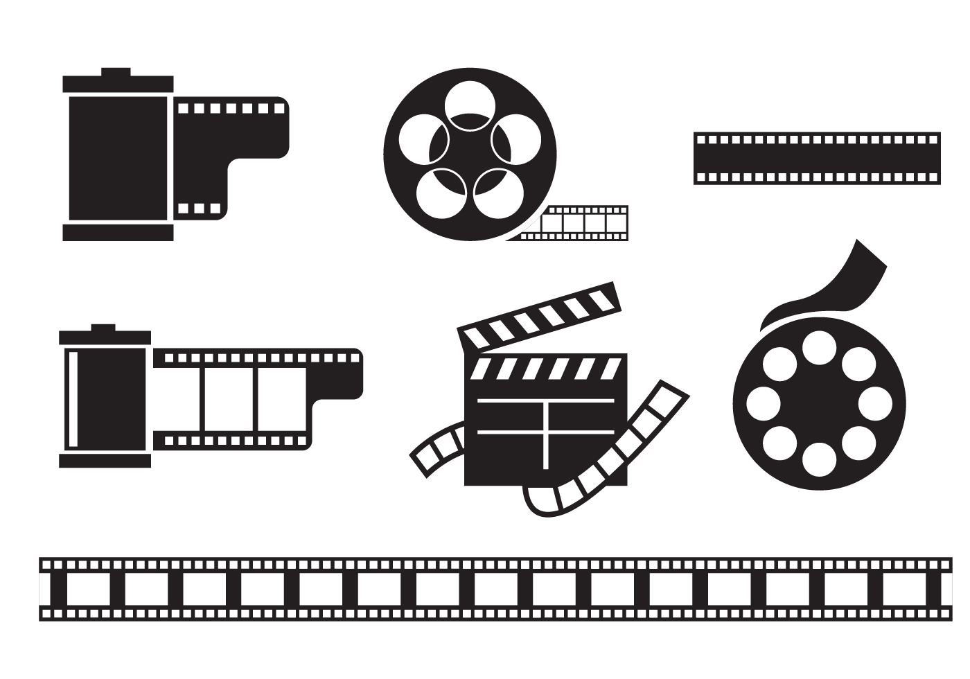 1400x980 Film Reel Free Vector Art