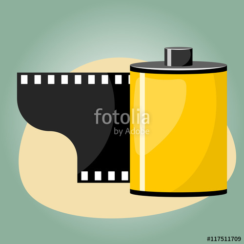 500x500 Camera Film Roll, Vector Illustration Stock Image And Royalty