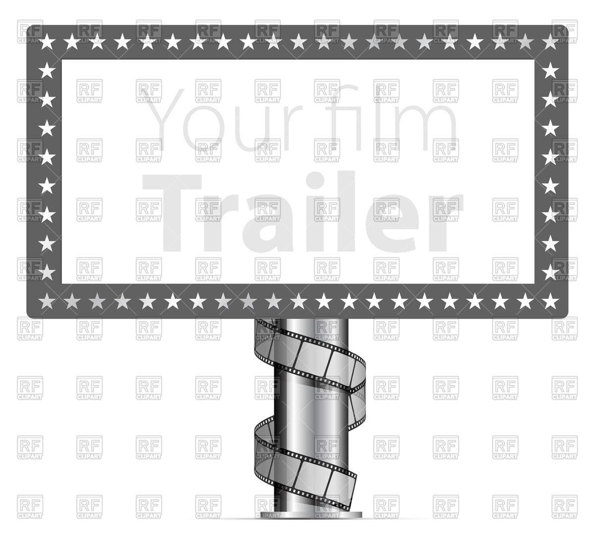 1200x1097 Billboard With Wraps Film Strip Vector Image Of Borders And Frames