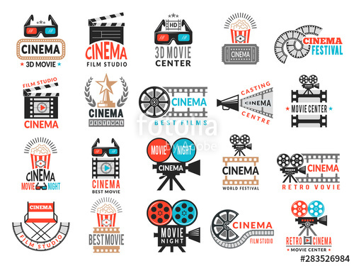 500x375 Cinema Badges Movie Production Symbols Camera Director Chair Film