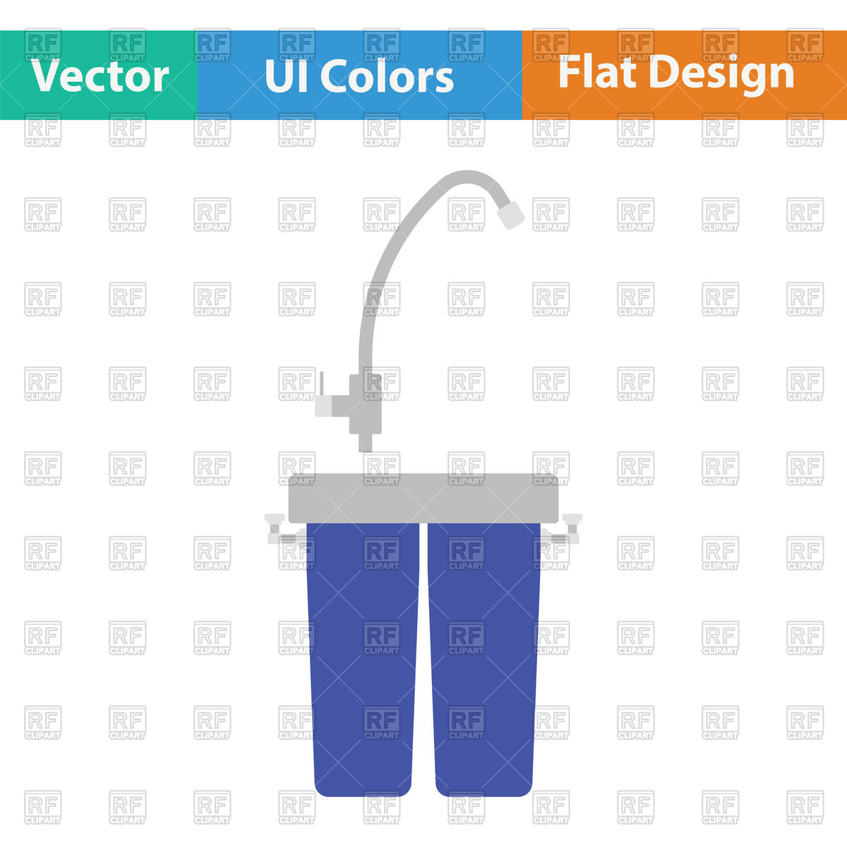 1200x1200 Flat Color Design Of Water Filter Icon In Ui Colors Vector Image