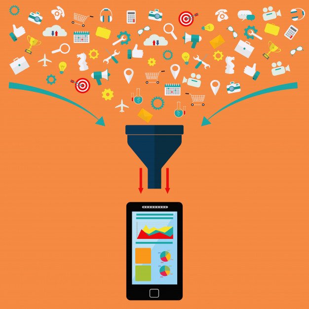 626x626 Data Filter, Data Analysis On Mobile Device Vector Concept Vector