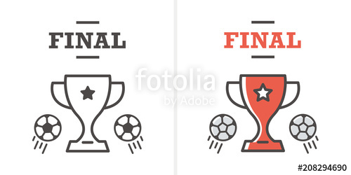500x250 Soccer Final Vector Championship Cup, Trophy Stock Image
