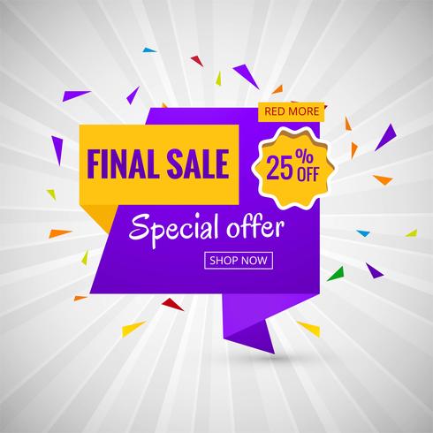 490x490 Final Sale Banner Colorful Design Vector