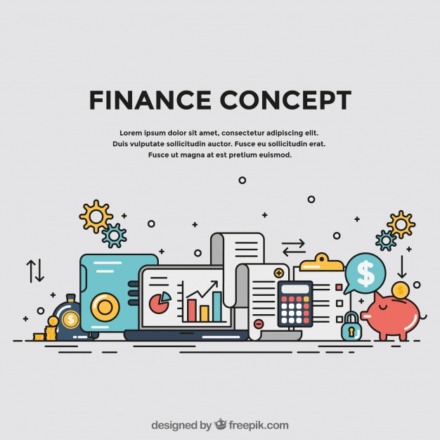 626x626 Finance Concept With Colorful Elements Vector Free Download