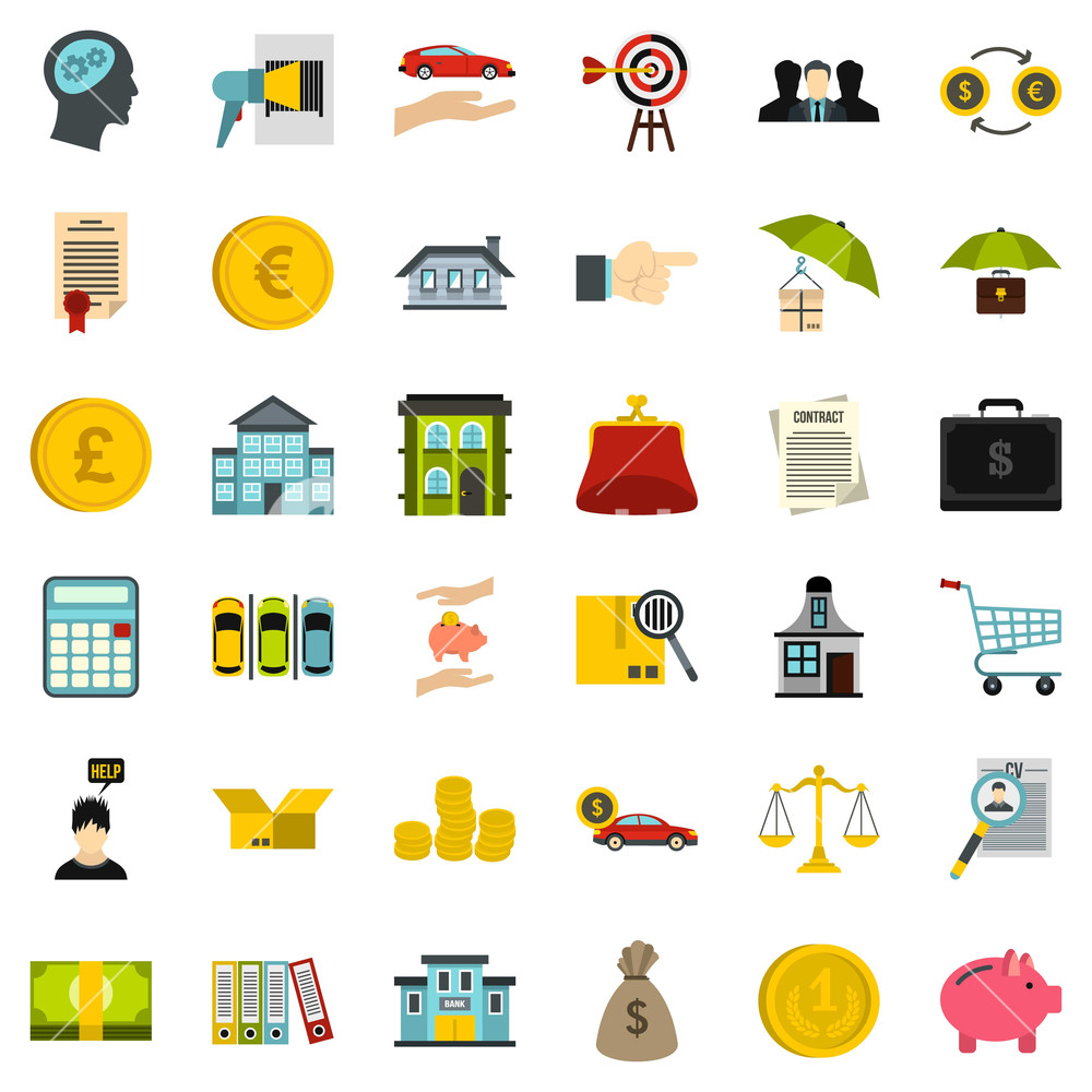 1000x1000 Finance Icons Set Flat Style Of Finance Vector Icons For Web