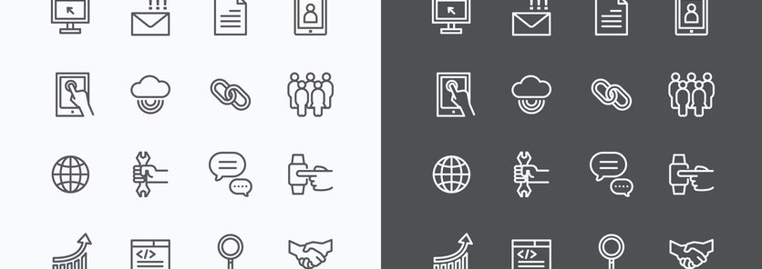 836x296 Free Business Finance Vector Icon Set Downloadable