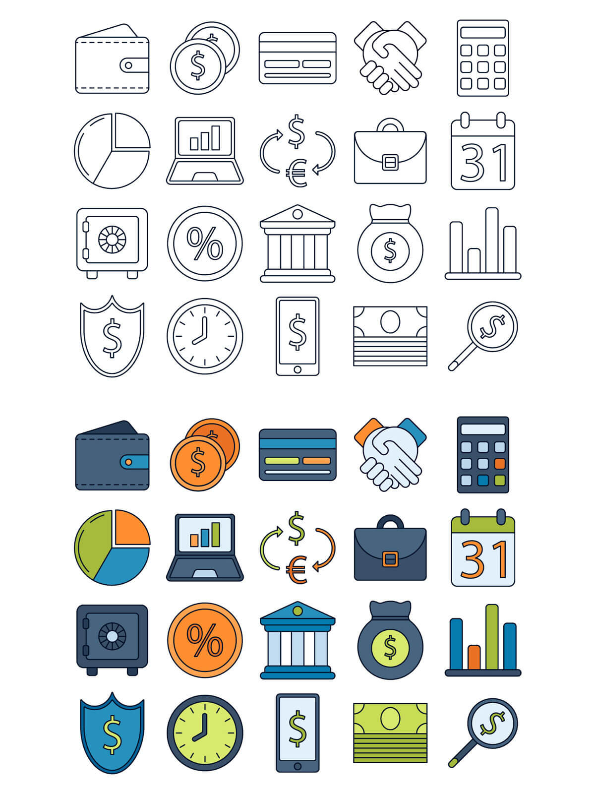 1200x1599 Free Finance Vector Icon Set