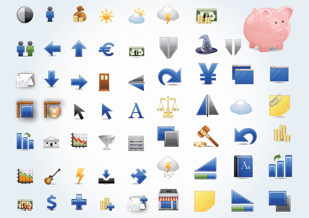 1024x724 Finance Icons Vector Art Graphics