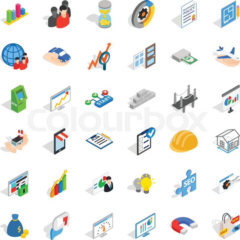 800x800 Finance Icons Set Isometric Style Of Stock Vector Colourbox