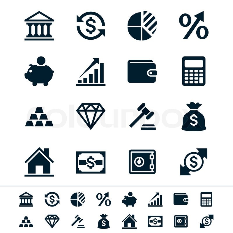 800x800 Financial Investment Icons Stock Vector Colourbox