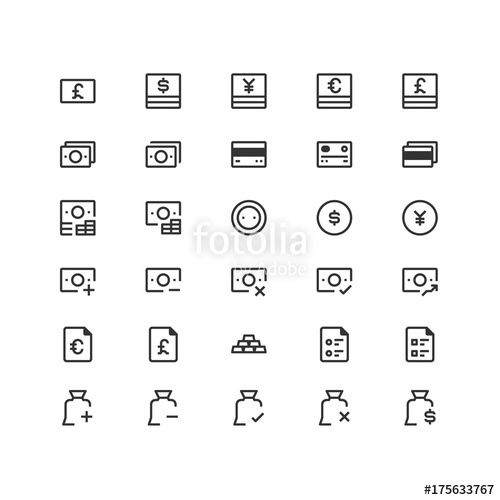 500x500 Minimal Icon Set Of Bank And Finance Vector Line Icons Collection