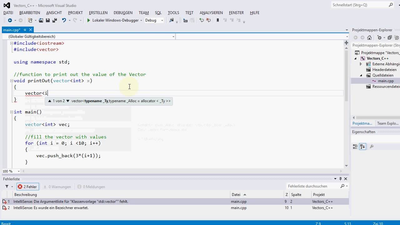 1280x720 C Vectors, Iterator