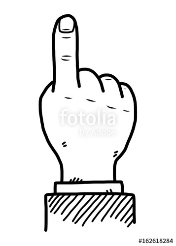 Point Finger Cartoon Vector And Illustration, Black And White 357x500 Point Finger Cartoon Vector And Illustration, Black And White