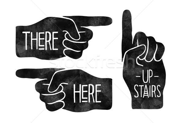 Navigation Signs Black Hand Silhouettes With Pointing Finger 600x400 Navigation Signs Black Hand Silhouettes With Pointing Finger