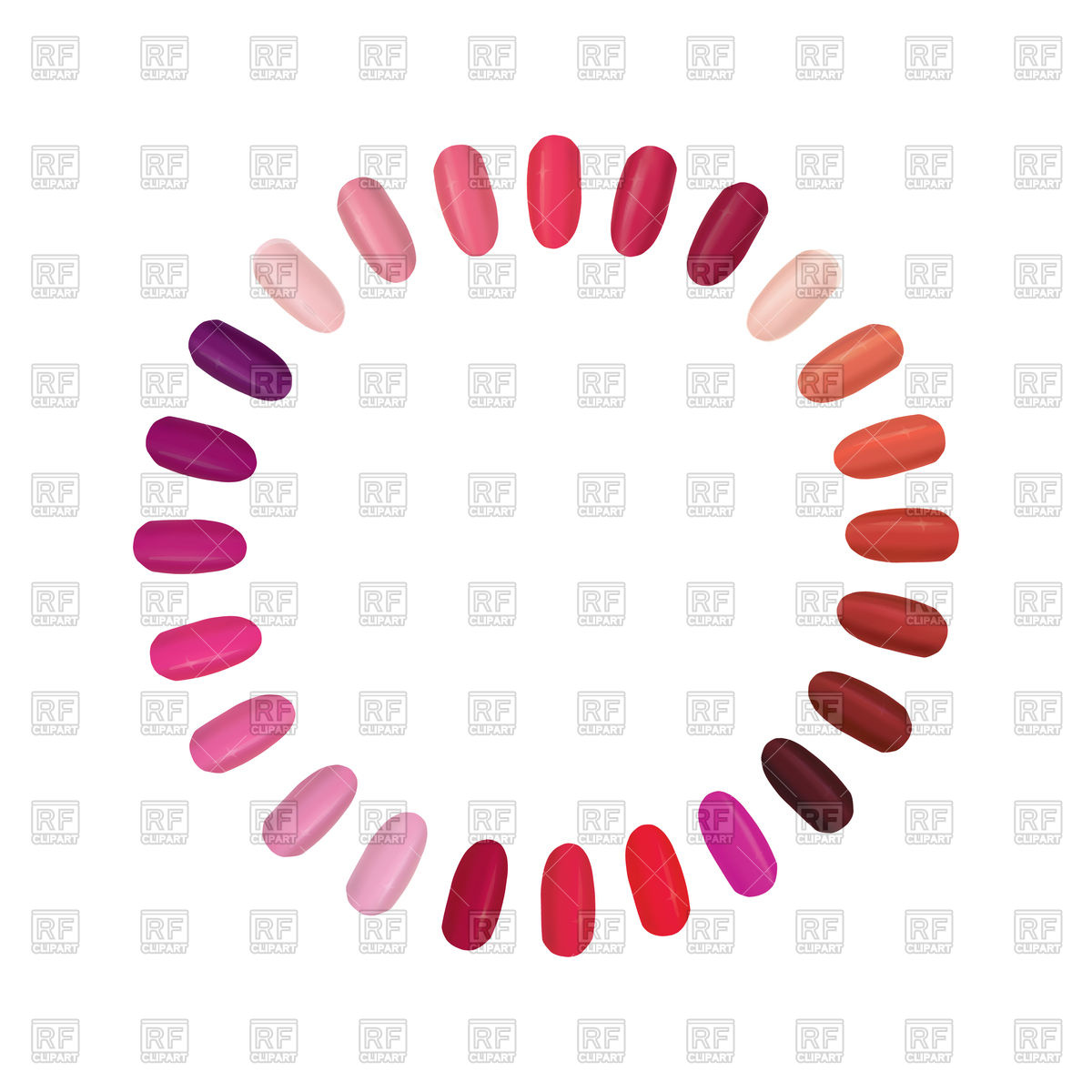 Nail Palette Set Colorful Nails Settled In Circle Vector Image 1200x1200 Nail Palette Set Colorful Nails Settled In Circle Vector Image
