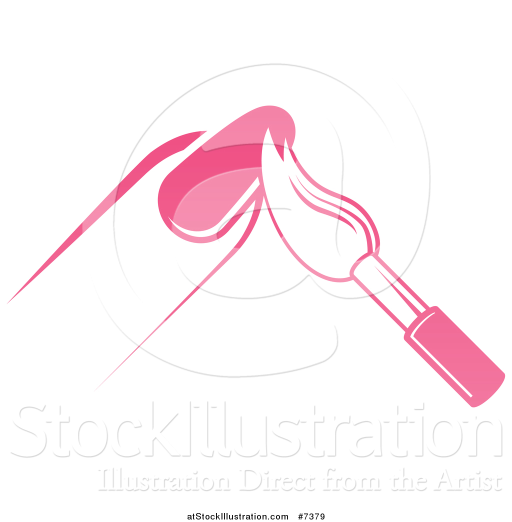 Vector Illustration Of A White And Pink Nail Polish Brush 1024x1044 Vector Illustration Of A White And Pink Nail Polish Brush