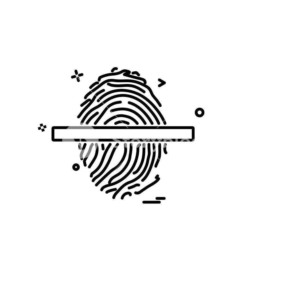 1000x1000 Fingerprint Icon Design Vector Royalty Free Stock Image