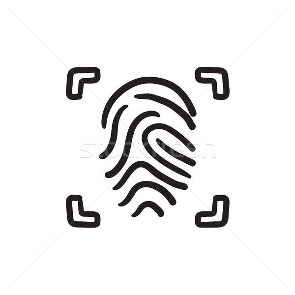 600x600 Fingerprint Scanning Sketch Icon Vector Illustration Andrei