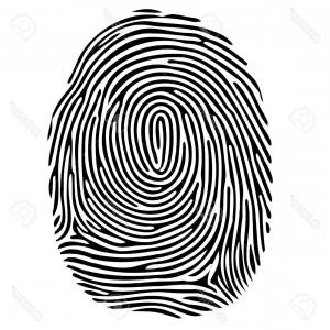 300x300 Stock Illustration Fingerprint Icon Vector Round Shaped Finger