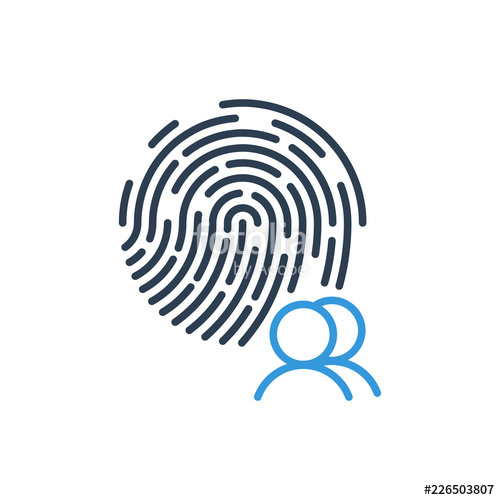 500x500 Group User And Security Fingerprint Icon Vector Stock Image