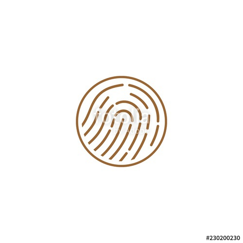 500x500 Fingerprint Logo Vector Design Line Style Stock Image