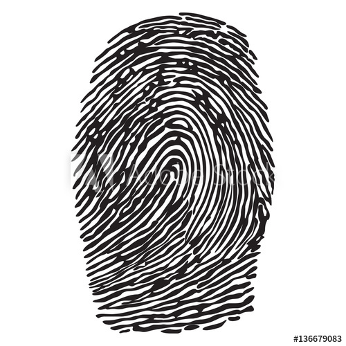 500x500 Black Silhouette Of Fingerprint Vector Illustration Fingerprint