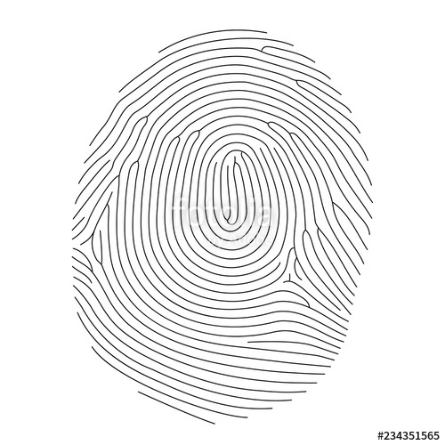 500x500 Vector Fingerprint, Thin Line Style Stock Image And Royalty Free