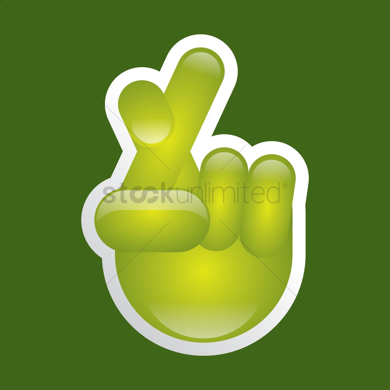 1300x1300 Fingers Crossed Vector Image