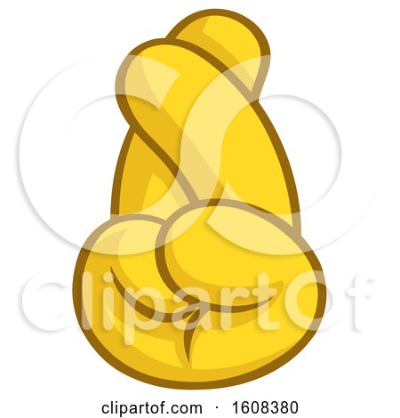450x470 Clipart Of A Yellow Fingers Crossed Emoji Hand