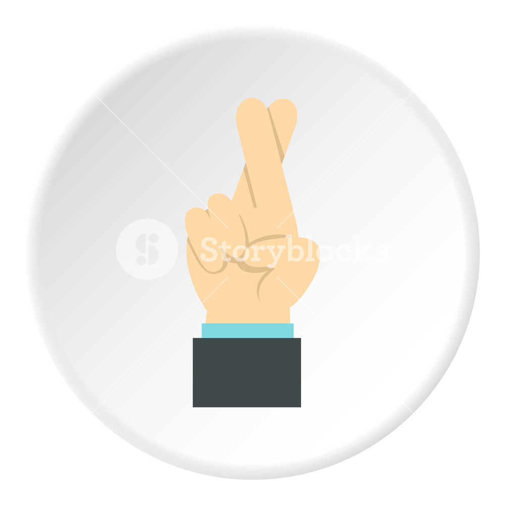 1000x1000 Fingers Crossed Icon Flat Illustration Of Fingers Crossed Vector