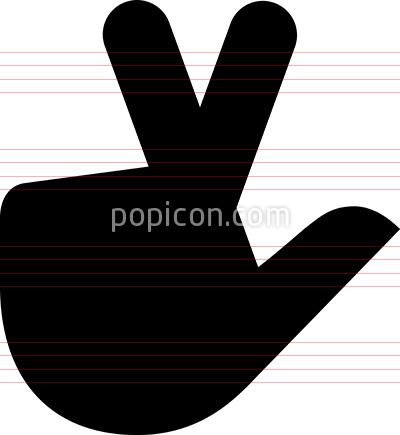 400x435 Hand Fingers Crossed Vector Icon