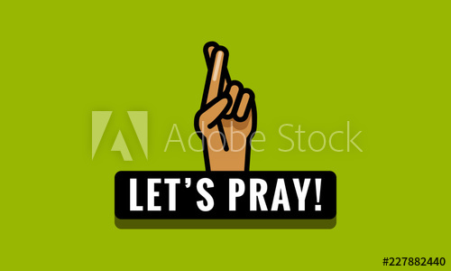 500x300 Let's Pray Fingers Crossed Vector Illustration