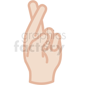 300x300 White Hand With Fingers Crossed Vector Icon Clipart Royalty Free