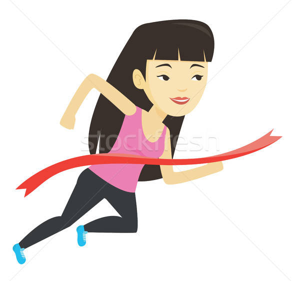 Athlete Crossing Finish Line Vector Illustration Vector 600x562 Athlete Crossing Finish Line Vector Illustration Vector