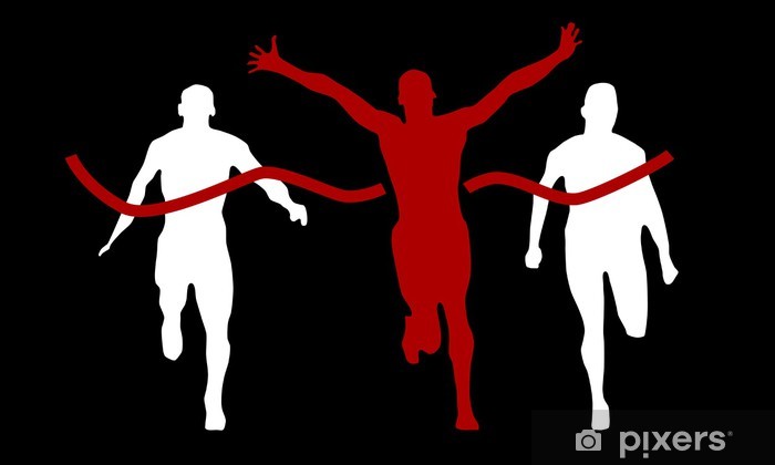 Winner On Finish Line, Vector Wall Mural 700x420 Winner On Finish Line, Vector Wall Mural
