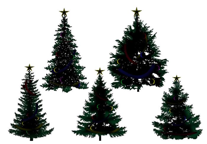 700x490 Christmas Tree Silhouette Vectors