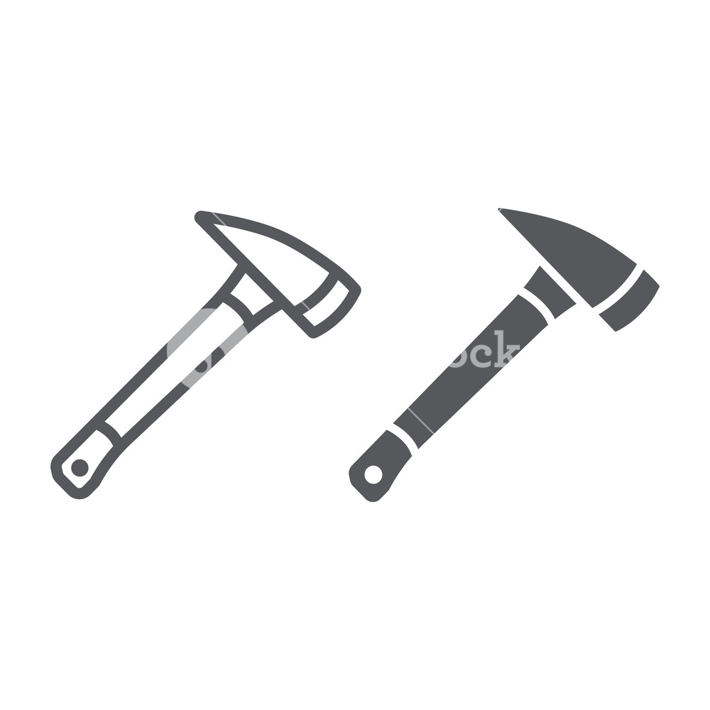 1000x1000 Fire Ax Line And Glyph Icon, Equipment And Blade, Firefighter Axe