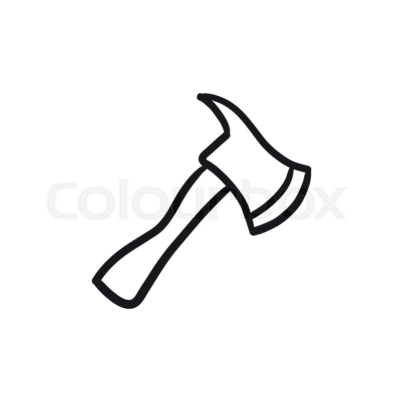 800x800 Fire Axe Vector Sketch Icon Isolated Stock Vector Colourbox