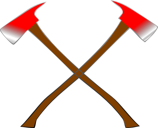 600x489 Crossed Fire Axe Clipart