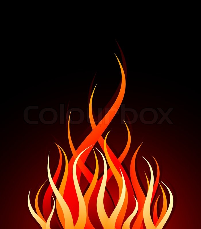 700x800 Vector Fire On A Black Background Stock Vector Colourbox