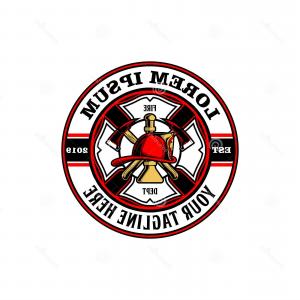 300x300 Firefighter Badge Logo Vector Template Unique Emblem Sign Fire