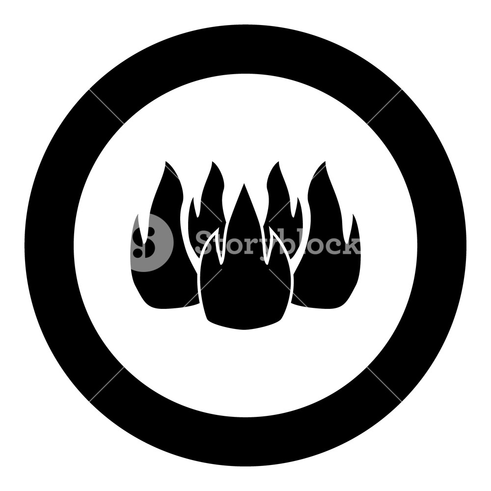 Fire Icon Black Color In Circle Vector Illustration Isolated 1000x1000 Fire Icon Black Color In Circle Vector Illustration Isolated
